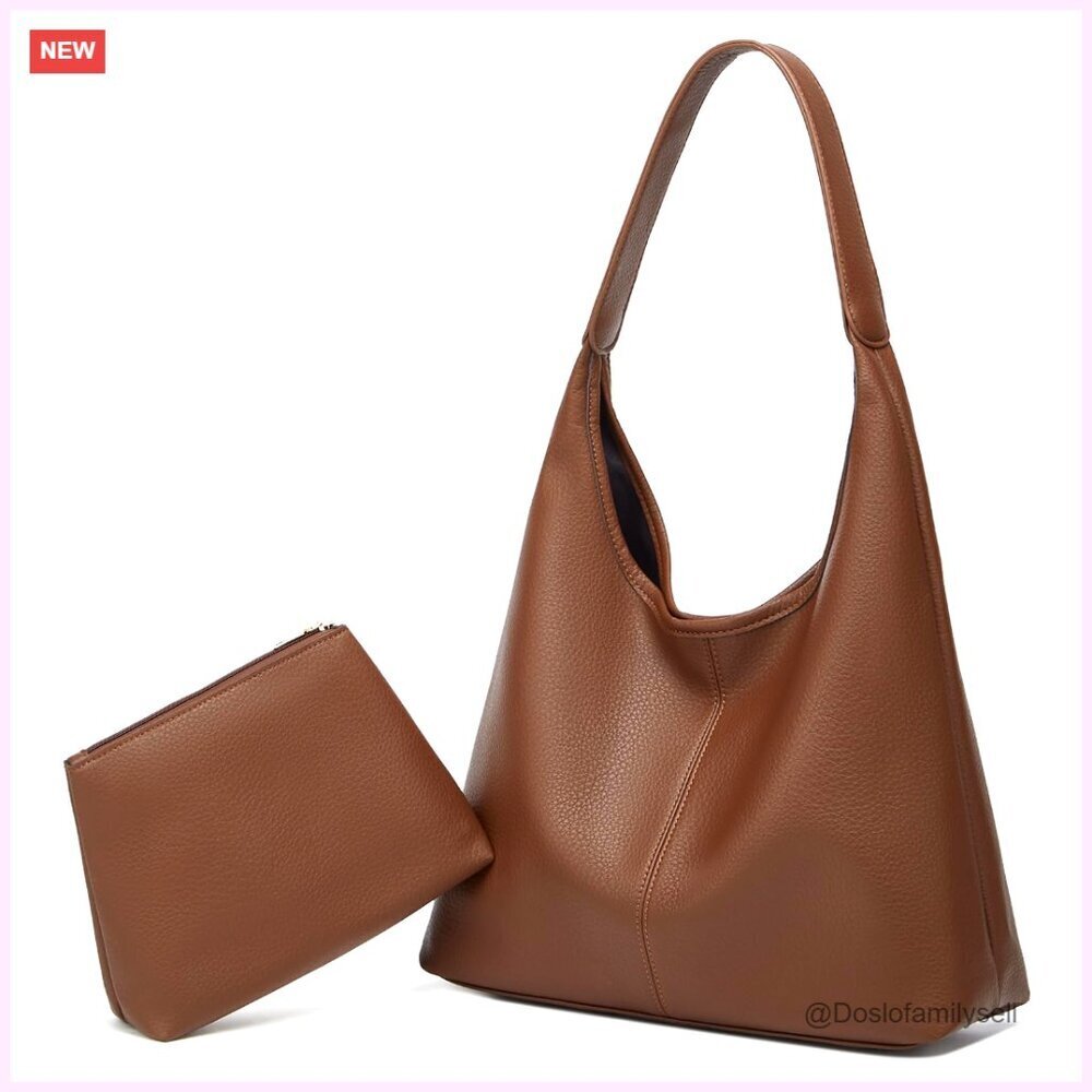 Retro PU Leather Hobo Tote Crossbody Bag Soft Large Capacity Shoulder Purse